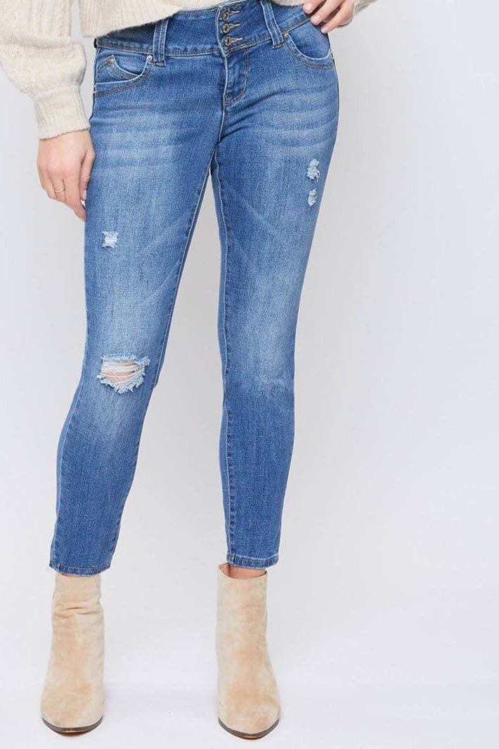 Petite WannaBettaButt Mid-Rise 3-Button Skinny Jeans